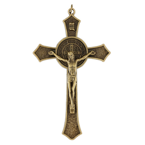St. Benedict Antique Bronze Crucifix - 10/pk