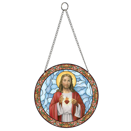 Sacred Heart Hanging Suncatcher - 4/pk