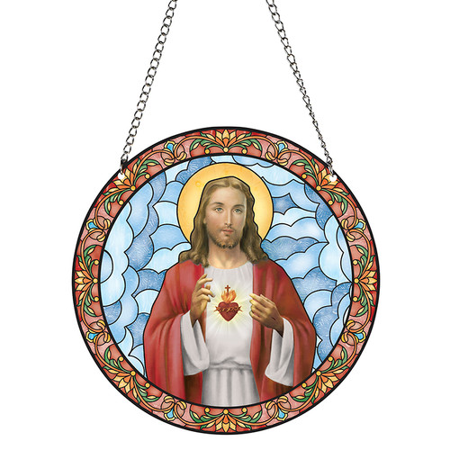 Sacred Heart Hanging Suncatcher - 4/pk