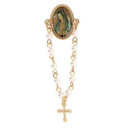 Our Lady of Guadalupe Rosary Lapel Pin - 18/pk