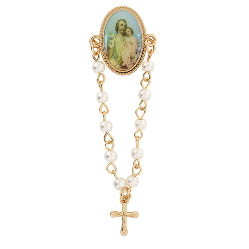 St. Joseph Rosary Lapel Pin - 18/pk