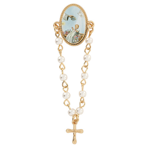 Baptism Rosary Lapel Pin - 18/pk