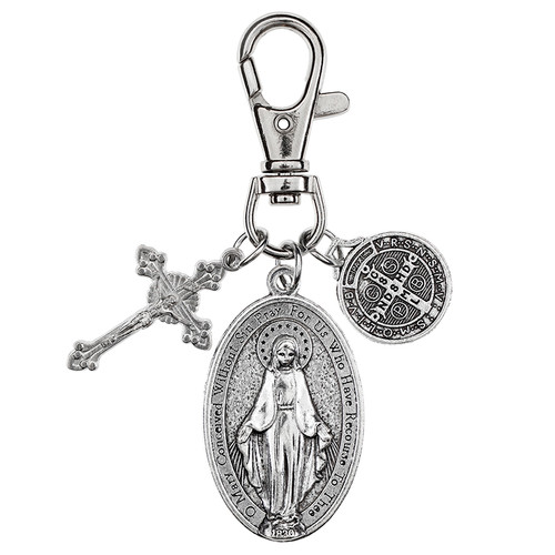 Miraculous Medal Faith and Protection Bag Clip - 12/pk