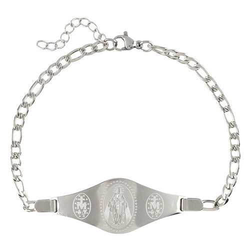 Miraculous Medal Stainless Steel Bracelet - 2/pk
