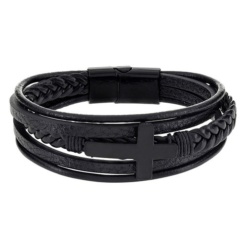 Men's Braided Cross Bracelet - 10/pk