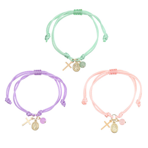 Knotted Miraculous Faith Bracelet Assortment (3 Asst) - 12/pk