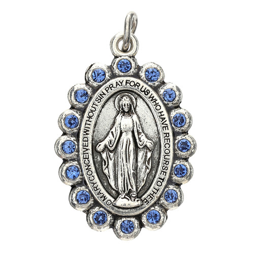 Gemstone Miraculous Medal - 50/pk