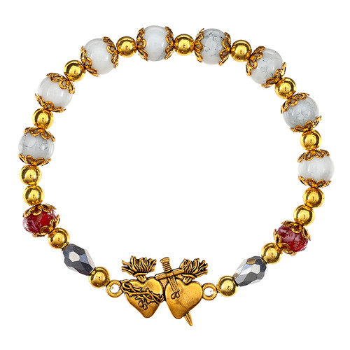 Sacred Hearts Rosary Bracelet - 10/pk