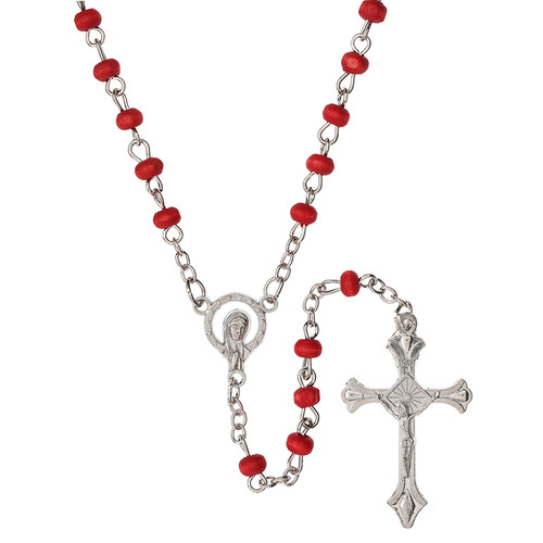 Dainty Rose Scented Wood Rosary - 18/pk