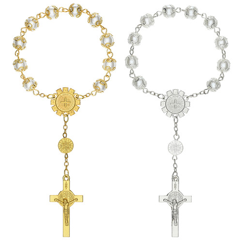 St. Benedict Ornate One-Decade Rosary Assortment (2 Asst) - 12/pk