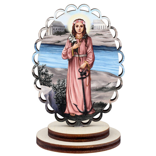 St. Philomena Scalloped Wood Stand - 4/pk