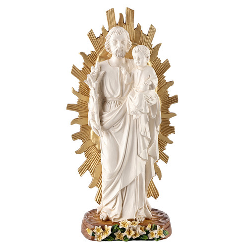 St. Joseph White Statue with Rays