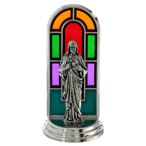 Sacred Heart Stained Glass Statue - 8/pk