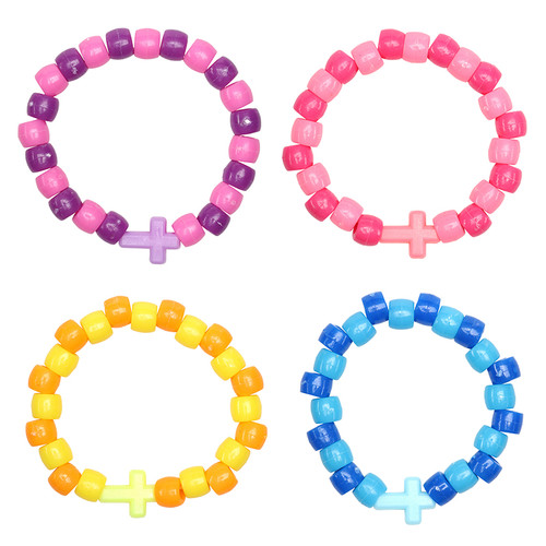 Colorful Cross Bracelet Assortment (4 Asst) - 24/pk