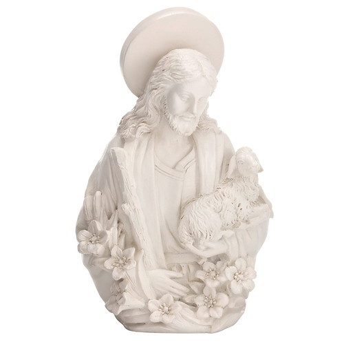 Christ with Lamb Bust Statue