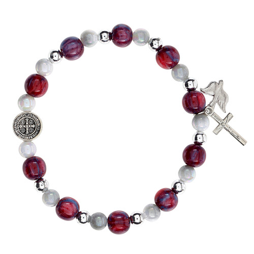 St. Benedict and Holy Spirit Confirmation Rosary Bracelet - 12/pk
