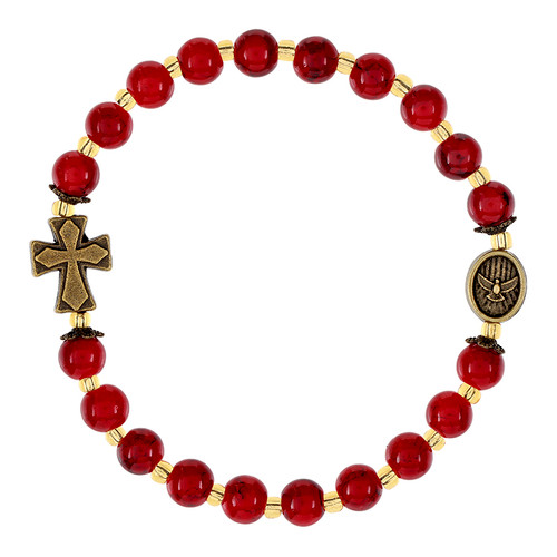 Holy Spirit and Cross Marbled Confirmation Bracelet - 12/pk