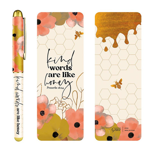 Bee Kind Gift Pen with Bookmark - 12/pk