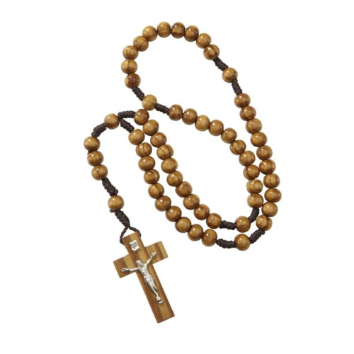 8mm Wood Cord Rosary - 12/PK