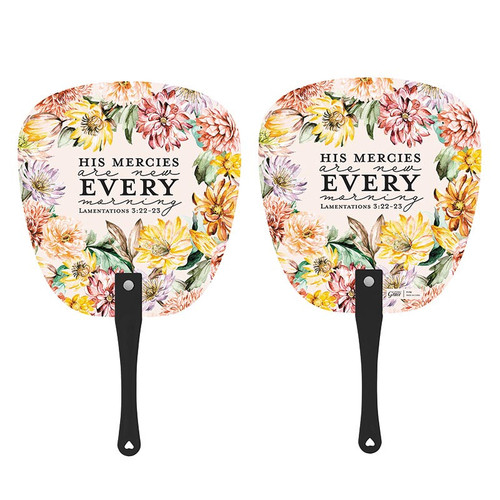 His Mercies Hand Fan - 24/pk