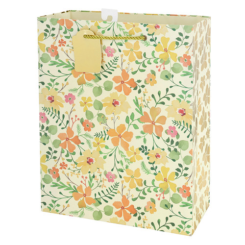 YELLOW GOLD FLORAL GOGO LG BAG 03-191679PC