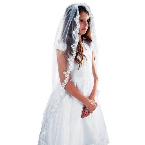 45" Lace Mantilla First Communion Veil