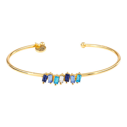 Crystal Bangle - Blue Bar