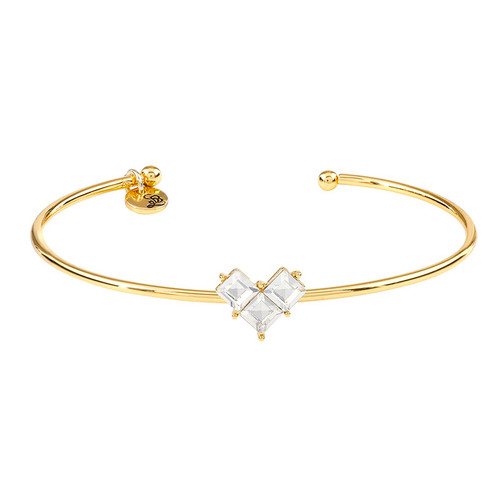 Wedding Crystal Bangle - Crystal Heart
