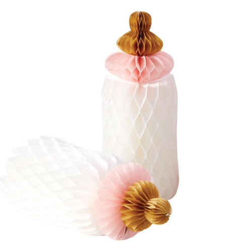 Baby Bottle Honeycomb Set - Pink