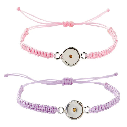 Pink/Purple Mustard Seed Woven Bracelet Set - 12/pk