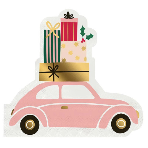 Die Cut Napkins - Holiday Car Shaped Napkins