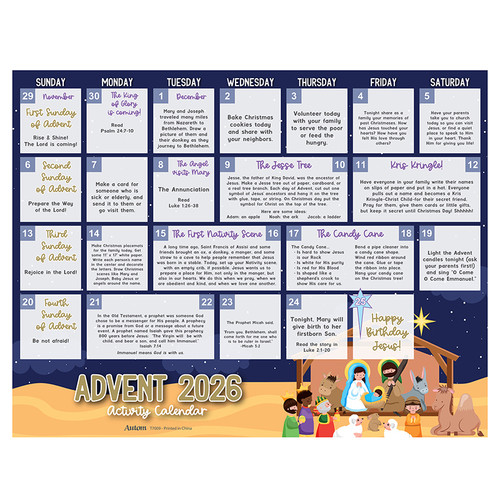 2026 Children's Advent Activity Calendar - 100/pk