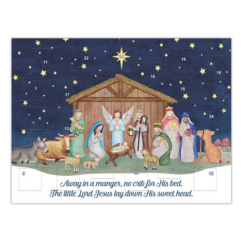 Away in a Manger Advent Calendar - 12/pk
