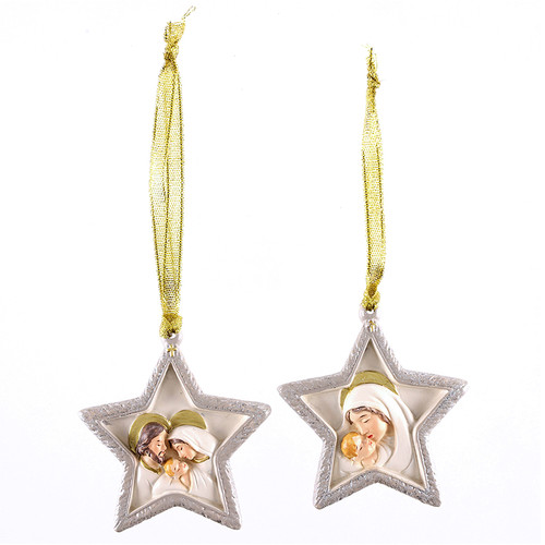 Star Nativity Ornament Assortment (2 Asst) - 12/pk