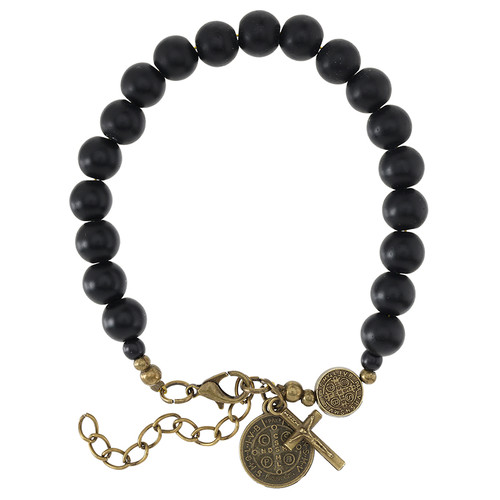 Antique Bronze St. Benedict Bracelet - 12/pk