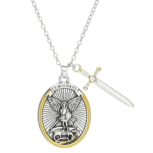 Men's St. Michael the Archangel with Sword Pendant - 12/pk