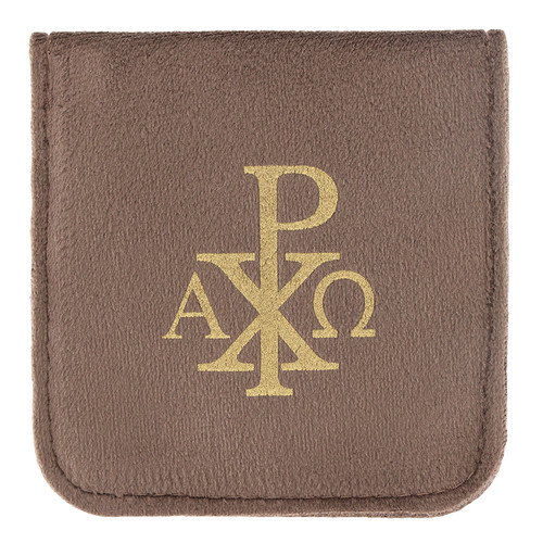 Chi Rho Velveteen Snap Rosary Case - 12/pk