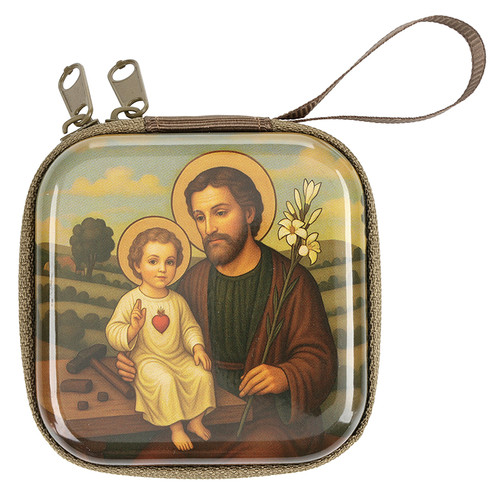 St. Joseph and Child Zippered Rosary Box - 4/pk