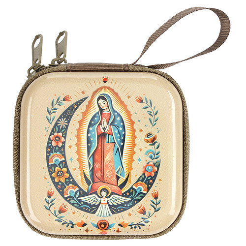 Our Lady of Guadalupe Zippered Rosary Box - 4/pk
