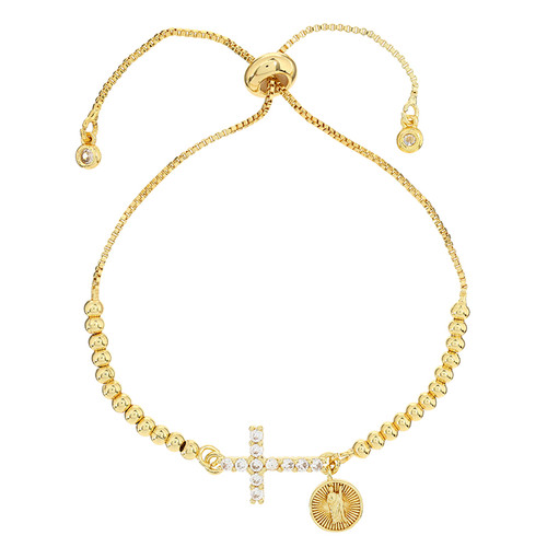 St. Jude Beaded Cross and Medal Bracelet