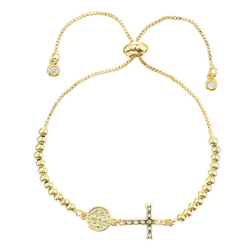St. Benedict Beaded Cross and Medal Bracelet
