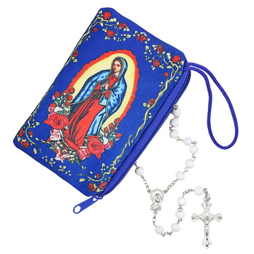 Rosary with Our Lady of Guadalupe Zippered Case - 10/pk