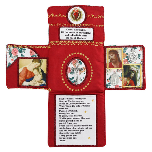 Red Devotional Medal Pocket Shrine - 2/pk