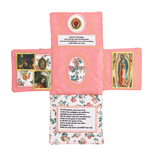 Pink Devotional Medal Pocket Shrine - 2/pk