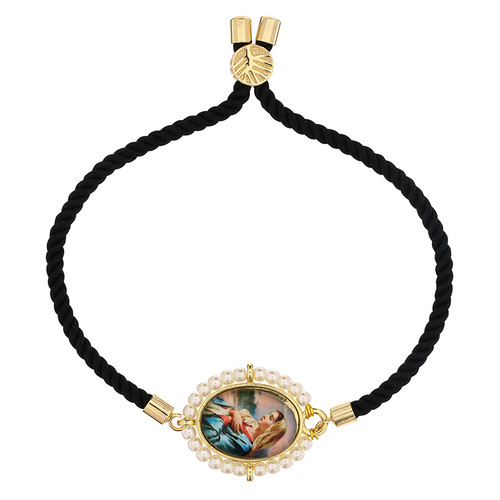 Blessed Mother Pearl Border Bracelet - 8/pk