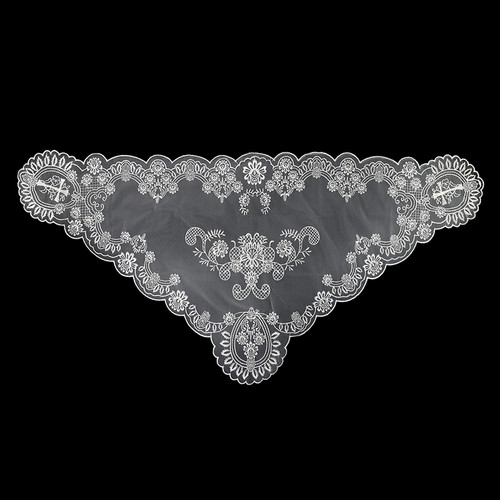 White Ornate Floral Chapel Veil