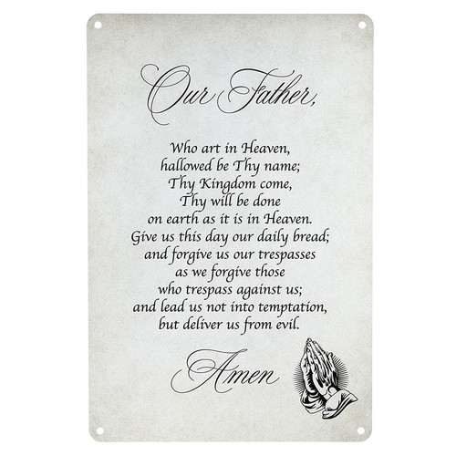 Our Father Prayer Tin Wall Sign - 3/pk