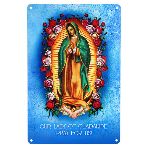 Our Lady of Guadalupe Tin Wall Sign - 3/pk