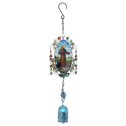 St. Francis Stained Glass Wind Chimes - 2/pk