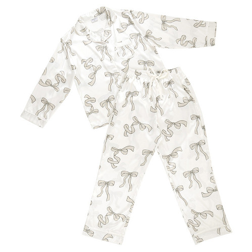 Long Sleeve PJ Set - Flax Bow